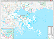 New Orleans-Metairie Wall Map Premium Style